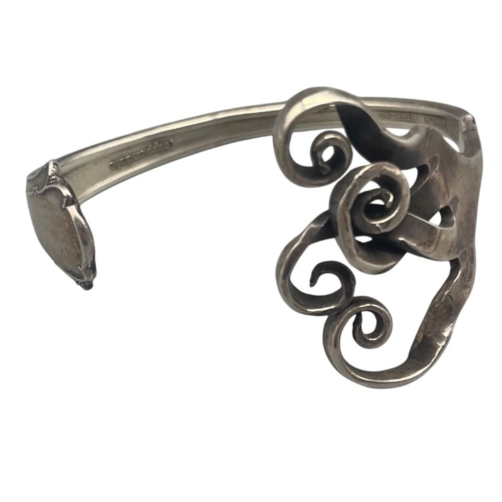 Unique‎ Towle Sterling Chippendale Fork Bracelet Repurposed Silverware Jewelry